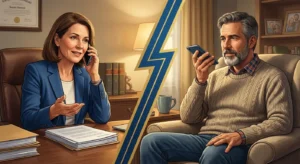 two indivduals talking by phone
