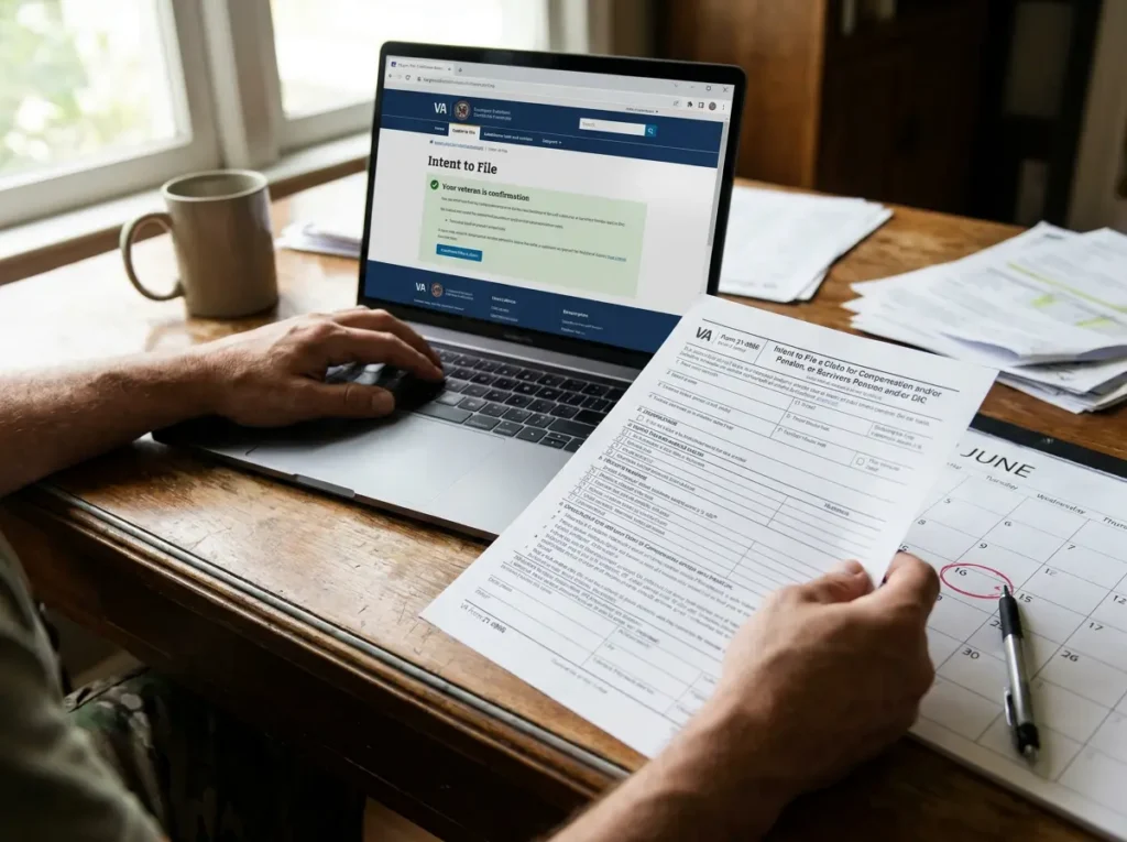 man completing paperwork on a laptop