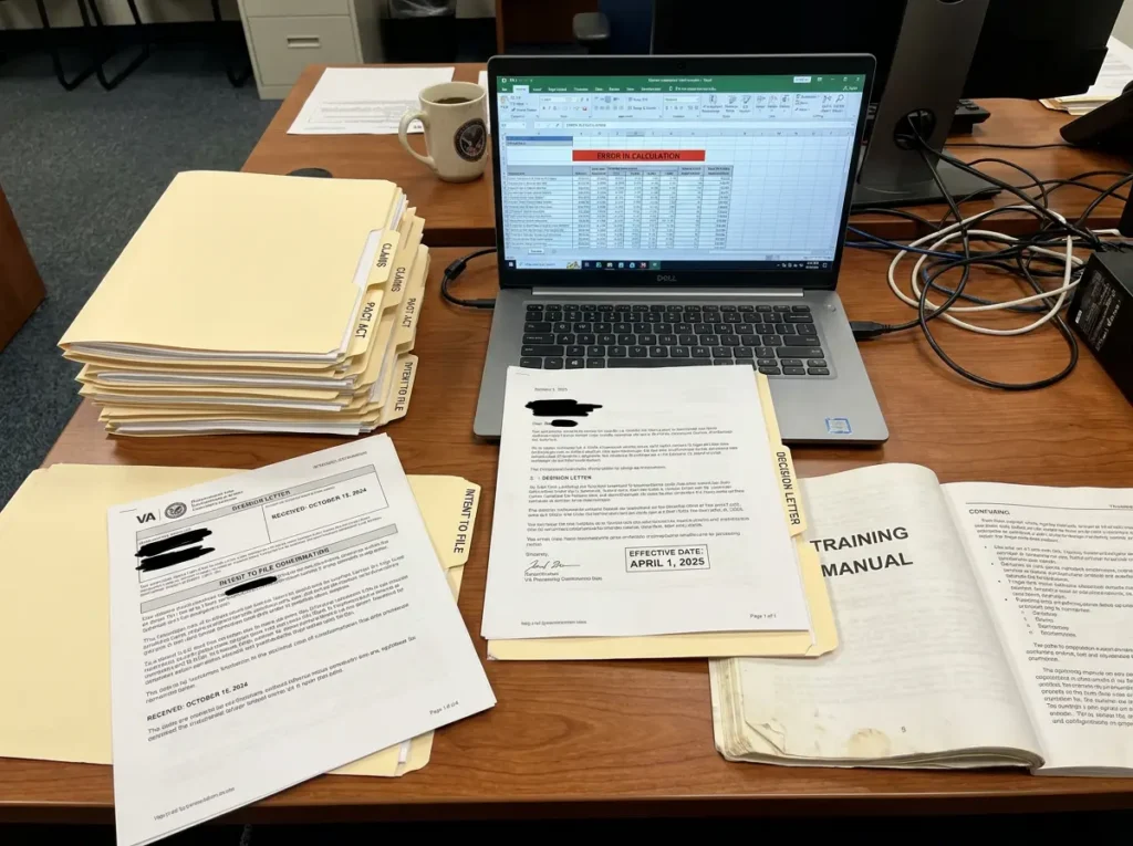 documents and a computer